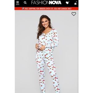 Fashion Nova Puppy Pajama Set